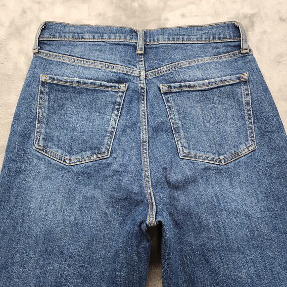 Old Navy Jeans Womens 6 TALL Blue Destroyed Extra High Rise Sky High Straight - Picture 4 of 16